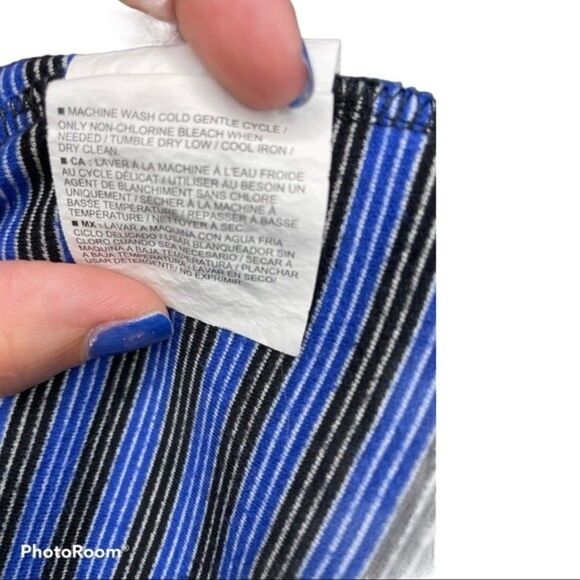 Old Navy Blue & Black Striped Sleeveless Dress Size Large - Picture 6 of 6